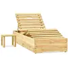 Image de vidaXL Chaise longue avec table Bois de pin imprégné de vert