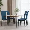 Image de vidaXL Chaises à manger lot de 4 Bleu Velours