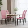 Image de vidaXL Chaises à manger lot de 4 Rose Velours