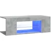 Image de vidaXL Meuble TV avec Lumières LED, Armoire de Télévision, Meuble Télé de Salon, Armoire Basse Salle de Séjour Intérieur, Moderne, Gris Béton