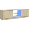 Image de vidaXL Meuble TV avec lumières LED chêne Sonoma 120x30x36 cm