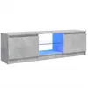 Image de vidaXL Meuble TV avec lumières LED Gris béton 120x30x36 cm
