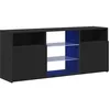 Image de vidaXL Meuble TV avec Lumières LED, Armoire de Télévision, Meuble Télé de Salon, Armoire Basse Salle de Séjour Intérieur, Moderne, Noir