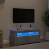 Image de vidaXL Meuble TV avec lumières LED gris béton 90x35x40 cm