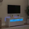 Image de Meuble TV avec lumières LED blanc brillant 90x35x40 cm