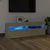 Image de vidaXL Meuble TV avec lumières LED chêne sonoma 120x35x40 cm