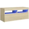 Image de vidaXL Meuble TV avec Lumières LED, Armoire de Télévision, Meuble Télé de Salon, Armoire Basse Salle de Séjour Intérieur, Moderne, Chêne Sonoma