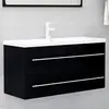 Image de vidaXL Armoire d'évier Noir 100x38,5x48 cm Bois d’ingénierie