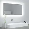 Image de vidaXL Miroir à LED de salle de bain Gris béton 90x8,5x37 cm Acrylique