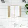 Image de vidaXL Armoire à miroir à LED de bain Chêne sonoma 60x12x45 Acrylique