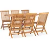 Image de vidaXL Ensemble à manger d'extérieur pliable 7 pcs Bois solide de teck