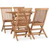Image de vidaXL Ensemble à manger d'extérieur pliable 5 pcs Bois solide de teck