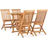 Image de vidaXL Ensemble à manger d'extérieur pliable 5 pcs Bois solide de teck