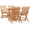 Image de vidaXL Ensemble à manger d'extérieur pliable 5 pcs Bois solide de teck