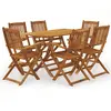 Image de vidaXL Ensemble à manger de jardin pliable 7 pcs bois d'acacia solide