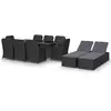 Image de vidaXL Ensemble à dîner de jardin 11 pcs Résine tressée Noir