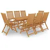 Image de vidaXL Ensemble à manger de jardin 9 pcs Bois de teck massif