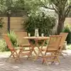 Image de vidaXL Ensemble à manger de jardin 5 pcs Bois de teck massif