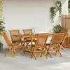 Image de vidaXL Ensemble à manger de jardin 7 pcs Bois de teck massif