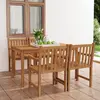 Image de vidaXL Ensemble de salle à manger de jardin 5 pièces 140 x 80 cm en bois de teck massif