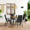 Image de vidaXL Ensemble à manger de jardin 5 pcs noir et marron