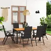 Image de vidaXL Ensemble à manger de jardin 7 pcs noir et marron