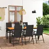 Image de vidaXL Ensemble à manger de jardin 7 pcs noir et marron