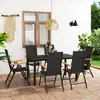 Image de vidaXL Ensemble à manger de jardin 7 pcs noir et marron