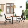 Image de vidaXL Ensemble à manger de jardin 3 pcs noir et marron