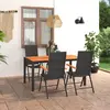 Image de vidaXL Ensemble à manger de jardin 5 pcs noir et marron