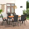 Image de vidaXL Ensemble à manger de jardin 7 pcs noir et marron