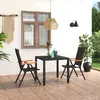 Image de vidaXL Ensemble à manger de jardin 3 pcs noir et marron
