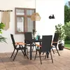 Image de vidaXL Ensemble à manger de jardin 5 pcs noir et marron