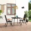 Image de vidaXL Ensemble à manger de jardin 3 pcs noir et marron