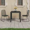 Image de vidaXL Ensemble à manger de jardin 3 pcs PVC résine tressée noir
