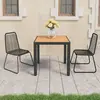 Image de vidaXL Ensemble à manger de jardin 3pcs PVC résine tressée noir marron