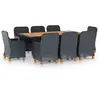 Image de vidaXL Ensemble à manger d'extérieur 9 pcs et coussins résine tressée
