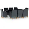 Image de vidaXL Mobilier à dîner 9 pcs avec coussins Résine tressée Gris foncé