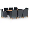 Image de vidaXL Ensemble à manger d'extérieur 9 pcs et coussins résine tressée