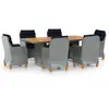 Image de vidaXL Ensemble à manger d'extérieur et coussins 7 pcs résine tressée