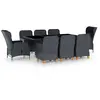 Image de vidaXL Ensemble à manger 9 pcs avec coussins résine tressée gris foncé