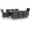 Image de vidaXL Ensemble à manger 9 pcs avec coussins résine tressée gris foncé
