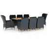 Image de vidaXL Ensemble à manger 9 pcs avec coussins résine tressée gris foncé