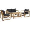 Image de vidaXL Salon de Jardin 4 pcs avec Coussins Mobilier de Jardin Mobilier de Patio Meubles d'Extérieur Ensemble de Meubles de Terrasse Bambou