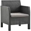 Image de vidaXL Chaise de jardin avec coussin Anthracite 63x65x76 cm PP Rotin