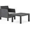 Image de vidaXL Salon de Jardin 2 pcs avec Coussin PP Mobilier de Patio Meubles de Terrasse Mobilier de Jardin Meubles d'Extérieur PP Rotin Anthracite