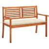 Image de vidaXL Banc de jardin 2 places avec coussin 120 cm Bois d'eucalyptus