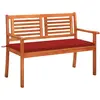 Image de vidaXL Banc de jardin 2 places avec coussin 120 cm Bois d'eucalyptus
