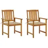 Image de vidaXL Chaises de jardin avec coussins lot de 2 Bois d'acacia massif