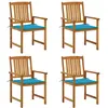 Image de vidaXL Chaises de jardin avec coussins lot de 4 Bois d'acacia massif